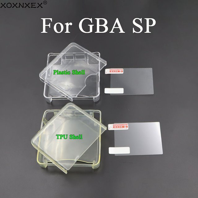 Transparente TPU-Schutzhülle und Displayschutzfolie für deine GBA SP Spielkonsole im Retro-Design - Bild 1
