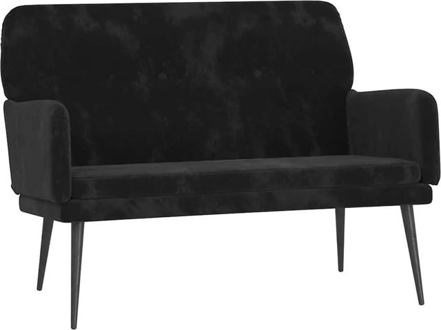 vidaXL Bank in Schwarz aus Samt mit Armlehnen, B/T/H: 110 x 79 x 79 cm - Bild 1