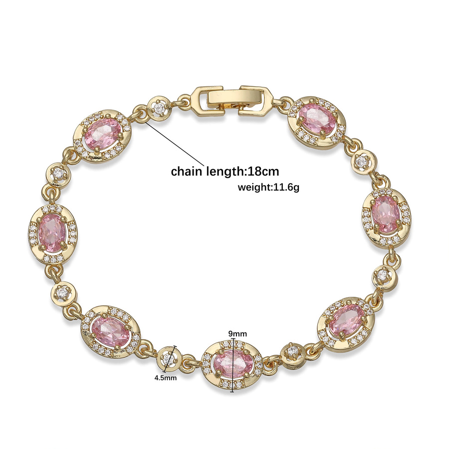 HECHENG Gliederarmband, bunt, kubischer Zirkonia, 18 cm, Damen - Bild 2