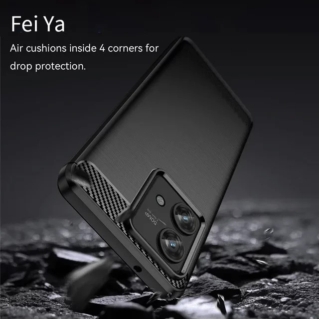 Stoßfeste TPU Business Carbon Fiber Soft Case für Motorola G84 G54 G34 G24 G14 G04 G73 G53 G23 G13 G82 G72 G62 G52 4G 5G in Schwarz und Rot - Bild 1