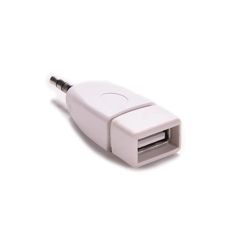 USB 2.0 auf 3,5mm Klinke Audio Adapter Konverter in Weiß für Auto und MP3-Player - Bild 1