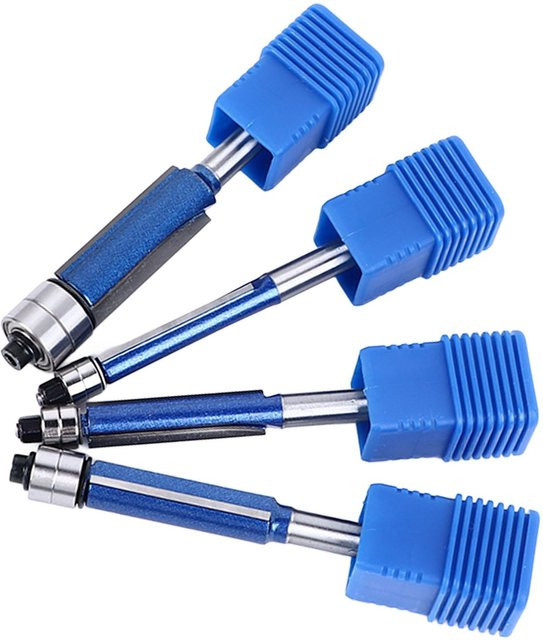 4-teiliges Bündigfräser-Set von Painter in Blau mit 6 mm Schaft für die professionelle Holzbearbeitung - Bild 1