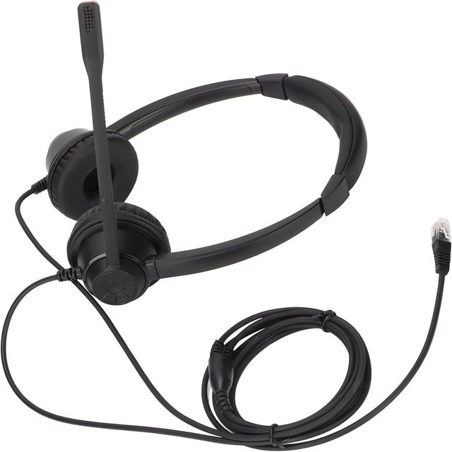 mfySpace RJ9 Telefon Headset mit Geräuschunterdrückung und Mikrofon, binaural, kabelgebunden, Schwarz - Bild 1