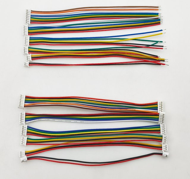 20 Stück Mini Micro JST 1,25mm Kabelverbinder MX1.25 Stecker in Multicolor, 28AWG Einzelkopf-Varianten - Bild 1