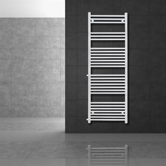 LuxeBath Badheizkörper Handtuchhalter aus Stahl in Weiß mit Seitenanschluss, B/H: 50 x 160 cm - Bild 1