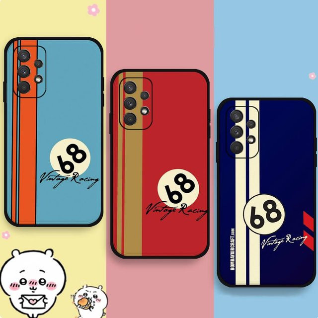 68 Vintage Racing Handyhülle für Samsung Galaxy S25 S24 S23 S22 S21 FE Plus Ultra A13 A20 A32 A70 in Schwarz und Multicolour - Bild 1