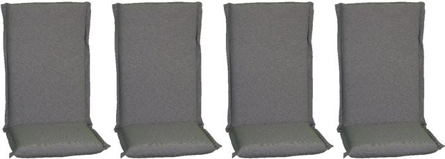 Beo Sitzauflage Hochlehner Atlanta 4er-Set Hellgrau aus Baumwolle und Polyester - Bild 1