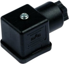 Riegler Gerätestecker mit LED und Varistor, Bauform A, Schwarz/Transparent, 30 mm - Bild 1