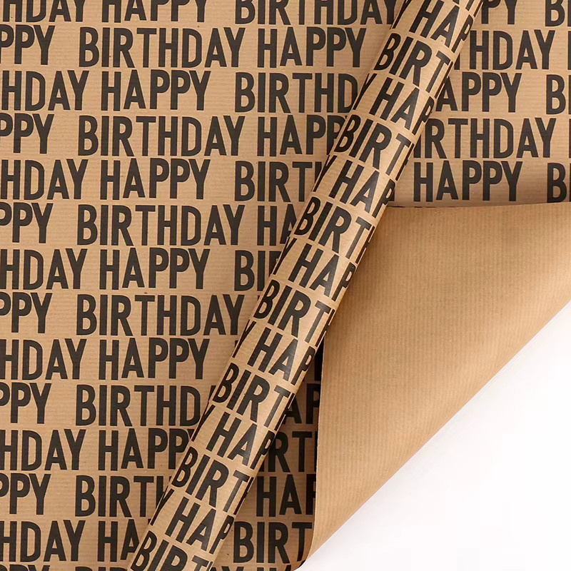 Bedrucktes Kraftpapier Happy Birthday für Geburtstage und Partys, Braun, Breite: 43 cm, Länge: 299,7 cm - Bild 5