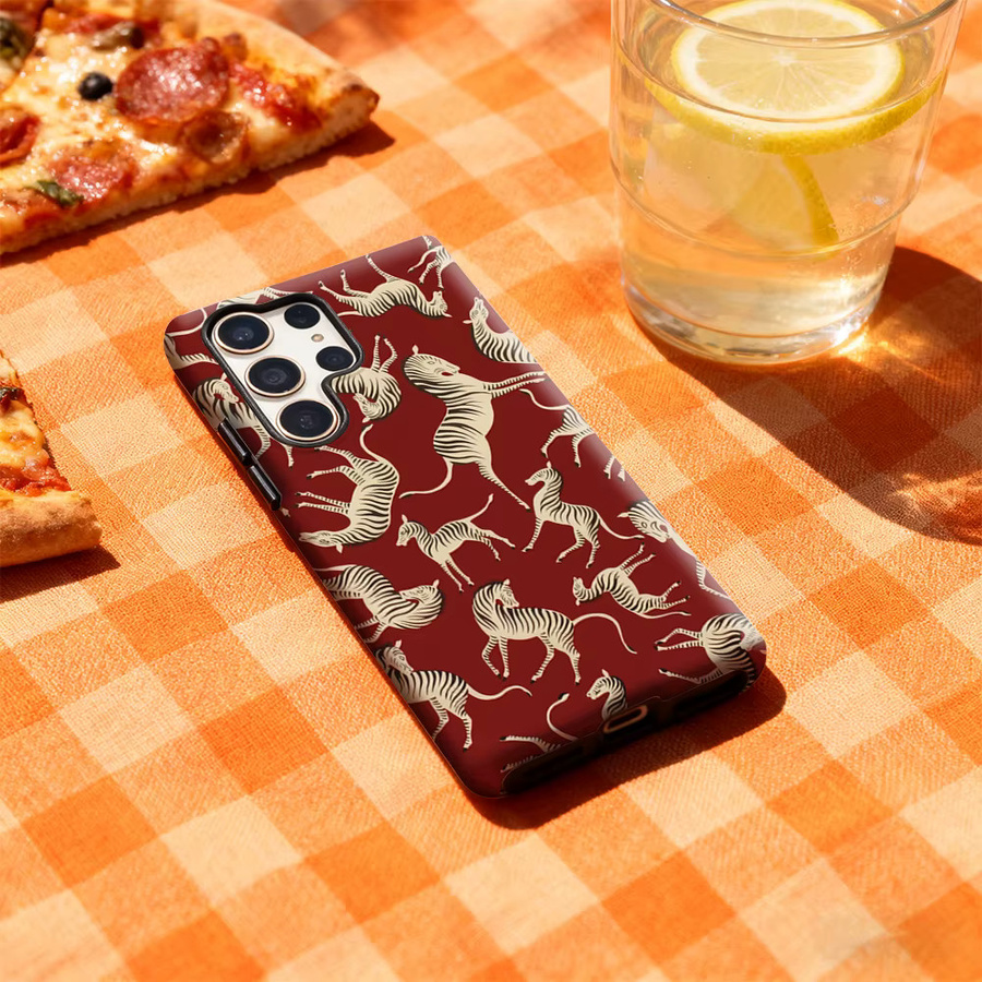 Handyhülle mit Zebra-Print für Samsung Galaxy S25 Ultra, S24 und S23 Ultra Plus in Multicolour mit glänzender doppellagiger Rückseite - Bild 3