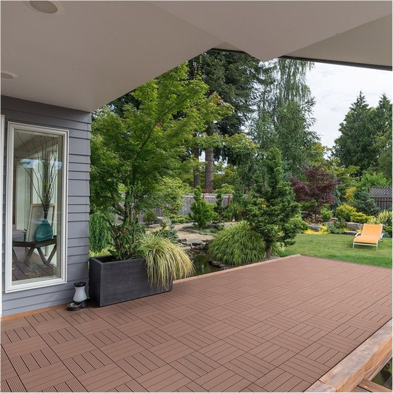 Home Deluxe WPC Bavaro Klickfliesen für Terrasse und Balkon, 33 Stück, Hellbraun, B/T: 30 x 30 cm - Bild 1