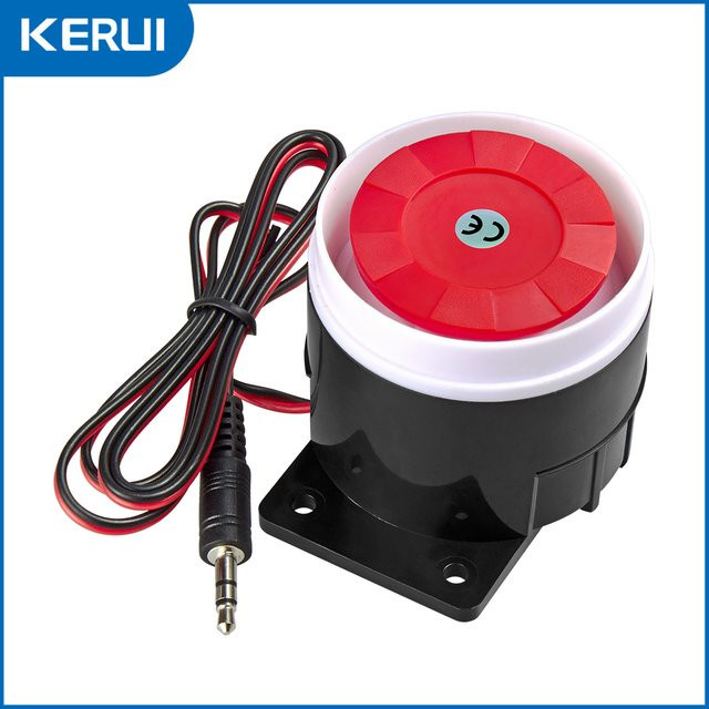 KERUI Mini-Sirenenhorn mit Kabel für kabellose Hausalarm-Sicherheitssysteme, 120 dB laute Sirene - Bild 1