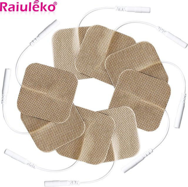 Raiuleko Elektrodenpads Gel-Patches als Ersatz für EMS Muskelstimulator und TENS Puls Nerven-Akupunktur-Massagegerät, 5 x 5 cm - Bild 1
