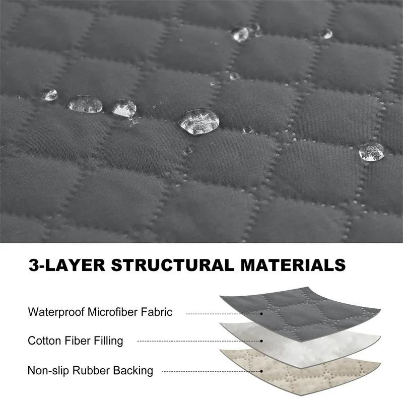 Wasserabweisender und rutschfester Bürostuhlbezug in Grau mit Quilten-Design von Household supplies MH - Bild 1