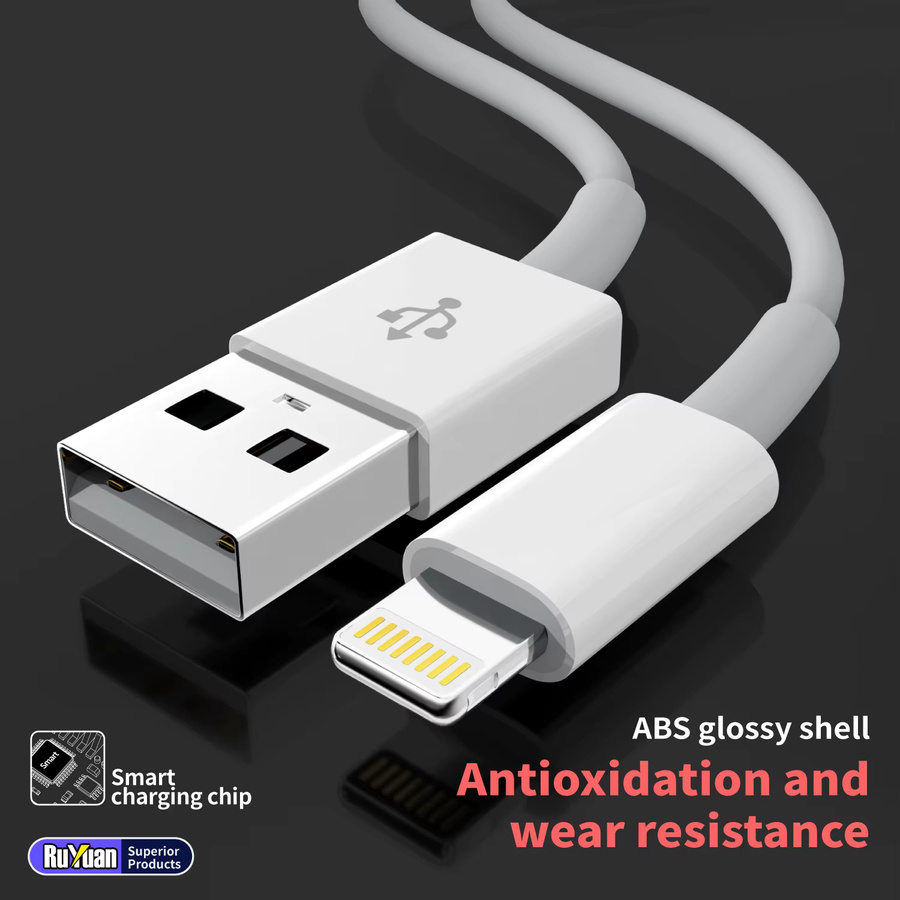 LAIHONEN MFi-zertifiziertes Lightning auf USB-A Ladekabel für iOS in Weiß - Bild 4