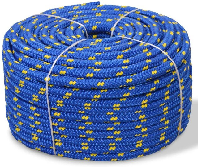 vidaXL Bootsseil aus Polypropylen in Blau, Durchmesser: 12 mm, Länge: 250 m - Bild 1