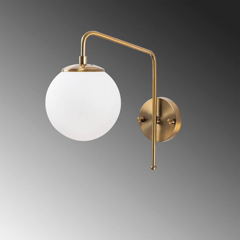 Opviq Wandleuchte aus Glas und Metall in Kupfer und Gold/Messing, B/H/T: 32 x 32 x 15 cm, E14, 1 Leuchtmittel - Bild 3