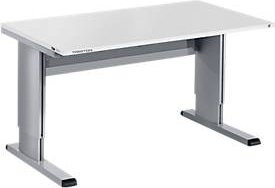 Schraubentisch WB 815 Standard von Treston in Weiss und Grau, höhenverstellbar, B/T/H: 250 x 80 x 80 cm - Bild 1