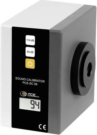 PCE Instruments Schallkalibrator PCE-SC 09 Klasse 1 in Weiß mit 94 dB und 114 dB sowie IEC 942 Genauigkeit und A B C D Bewertungsfiltern - Bild 1