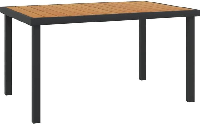 Furnicato Gartentisch aus Aluminium und WPC in Braun, B/T/H: 140 x 90 x 74 cm - Bild 1