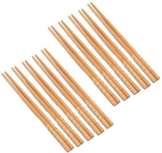 Deyishenghuo Essstäbchen aus Bambusholz, 10 Paar, Beige, Handgefertigt und Gratfrei - Bild 1