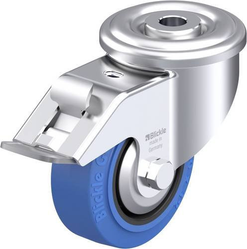 Blickle LER-POEV 80G-FI-SB-FA Stahlblech-Lenkrolle in Silber mit 80 mm Rad-Durchmesser und 140 kg Tragfähigkeit - Bild 1