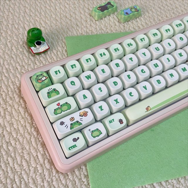 MOA Grüne Frosch Tastenkappen aus PBT für mechanische Gaming-Tastaturen in verschiedenen Layouts - Bild 1