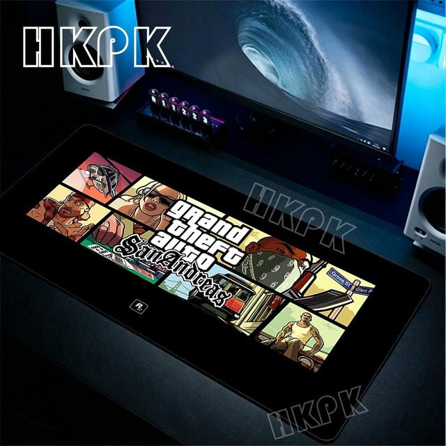 XL Grand Theft Auto GTA Mauspad für Gamer und Büro, rutschfest aus Gummi, Multicolor, B: 90 cm x T: 40 cm - Bild 1