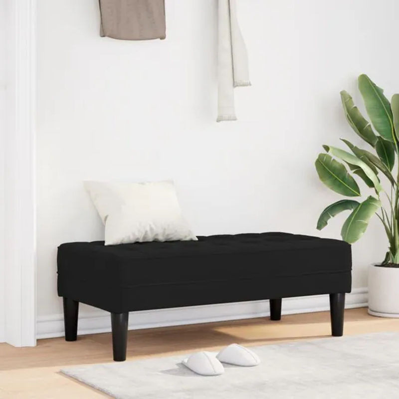 Vidaxl Bank aus Samt in Schwarz, Modern und Klassisch, B/T/H: 113 x 57 x 39 cm - Bild 1