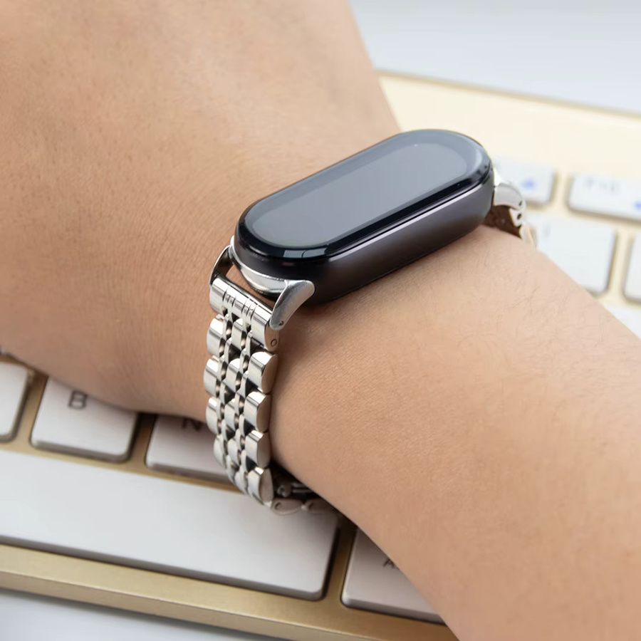 jansin Uhrenarmband Edelstahl, Silber, Unisex, für Xiaomi Mi Band 9 8 - Bild 2