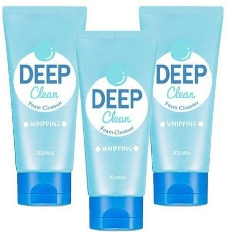 A'pieu Deep Clean Whipping Foam Cleanser, Gesichtsreinigung, 3er Set, 130 ml - Bild 1