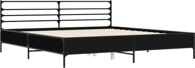 vidaXL Bettgestell Schwarz aus Holzwerkstoff und Metall - Bild 1