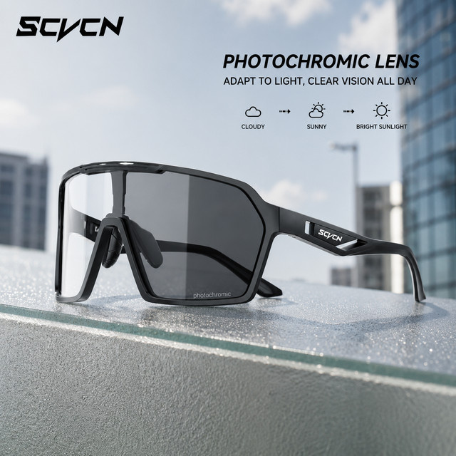 Kapvoe Sportsonnenbrille, Unisex, Vollrand, Kunststoff, photochromatisch - Bild 1