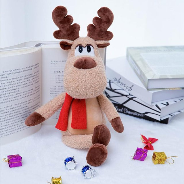 Yiran toy Rentier Plüschtier, Weihnachts Hirsch mit Schal, 50cm - Bild 1