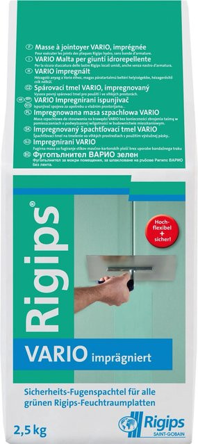 Rigips Fugenspachtel Vario Imprägniert Weiß 2,5 kg - Bild 1