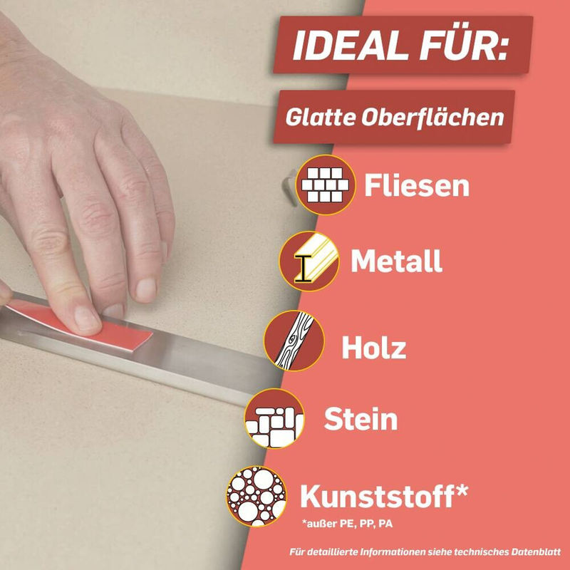 Pattex Kleben statt Bohren Klebeband Breite: 1,9 cm, Länge: 1,5 m - Bild 2