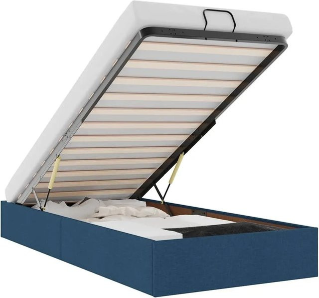 vidaXL Ottoman-Bett in Blau mit Stoffbezug und Lift-up-Funktion, B/T/H: 80 x 200 x 203 cm - Bild 1