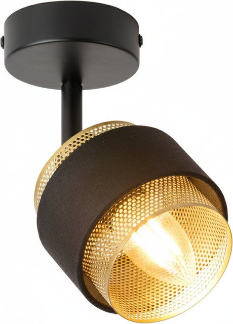 Osram DECOR Spot Hornet Deckenleuchte aus Metall in Schwarz und Gold/Messing mit verstellbarem LED-Leuchtmittel E14, 2,8W, 250lm, 2700K Warmweiß - Bild 1