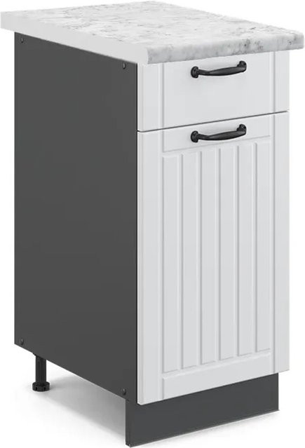 Vicco Küchenunterschrank Fame-Line Landhausstil in Weiß und Anthrazit mit Soft-Close-Türen, B: 40 cm, T: 60 cm, H: 82 cm - Bild 1