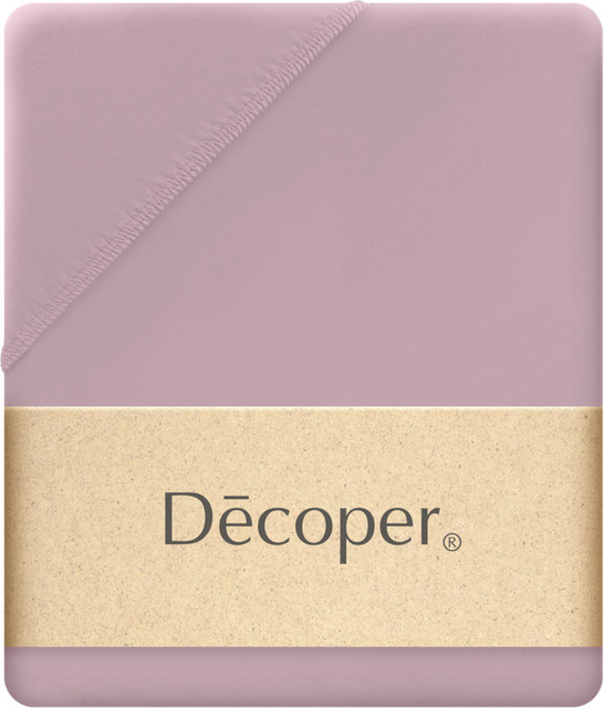 Decoper Mako-Feinjersey Spannbettlaken aus 100% Baumwolle, Farbe: Altrosa, B/L: 140-160 x 200 cm - Bild 1