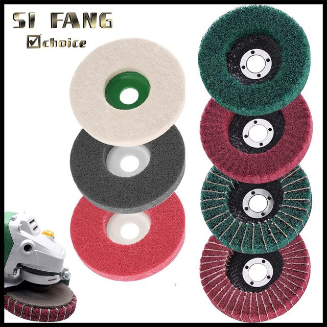 SI FANG 14er Set Polierpads aus Nylonfaser und Wolle für Winkelschleifer, Durchmesser: 4 Zoll - Bild 1