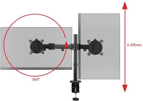 One For All Smart Dual Monitorarm DM2210 Schwarz für 2 Displays (33 cm bis 81,3 cm) - Bild 1