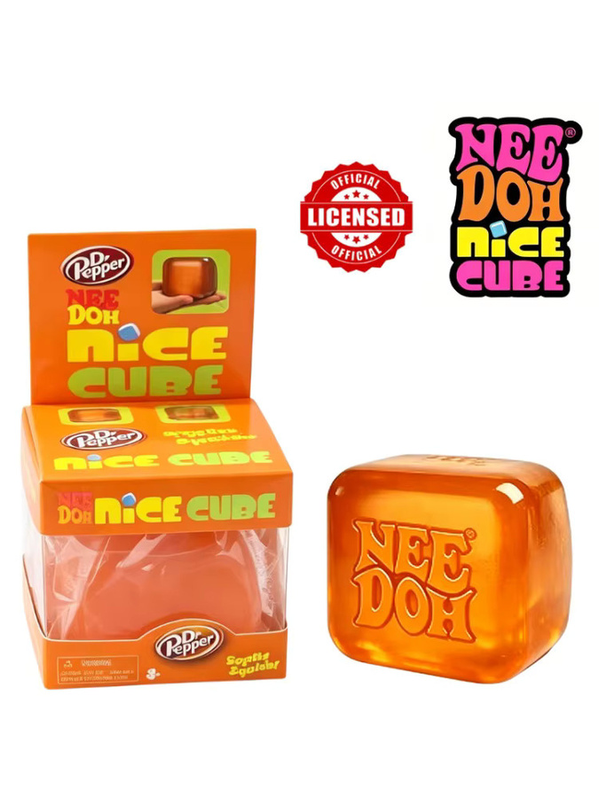 Schylling Nee Doh, Niedlicher Orangefarbener Würfel, Weiches Sensorisches Fidget-Spielzeug, Stressabbau, Schreibtisch-Spielzeug, orange - Bild 5