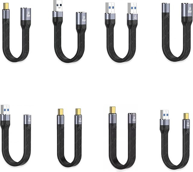 JCD USB 3.1 zu Typ-C OTG Datenkabel 10Gbps Gen2 Ladekabel in Schwarz, Länge: 13 cm - Bild 1