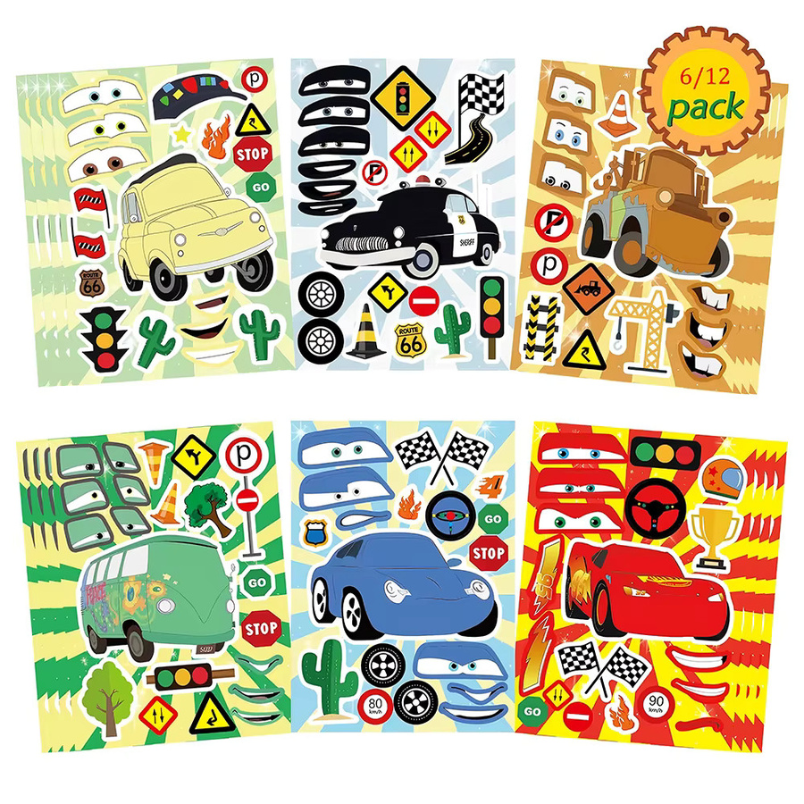 Disney Lightning McQueen Make a Face Puzzle-Aufkleber, 6/12 Blätter - Bild 2