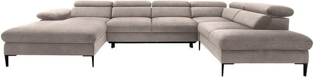 Schlafsofa Sepina von Pascal Morabito als Ecksofa links in Taupe mit Samtbezug, Breite: 353 cm - Bild 1