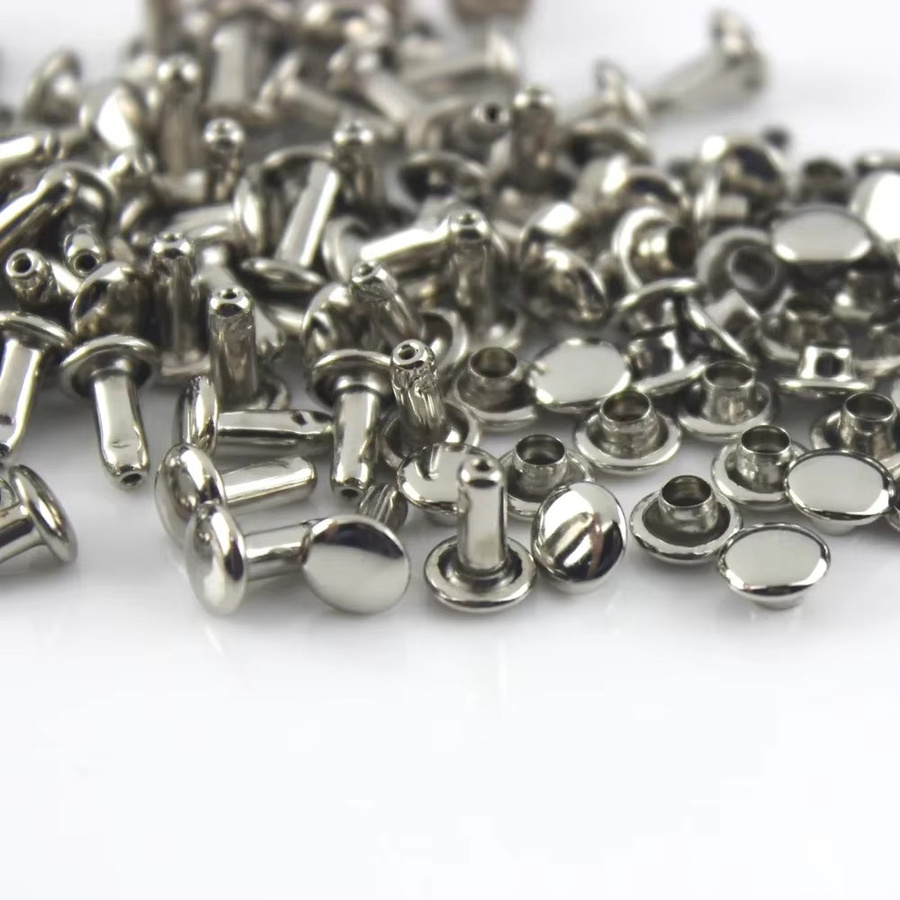 CLOXY 100 Sets Runde Doppel Kappe Nieten aus Metall in Gold für DIY Leder Handwerk und Dekoration, Durchmesser: 6 mm und 8 mm - Bild 4