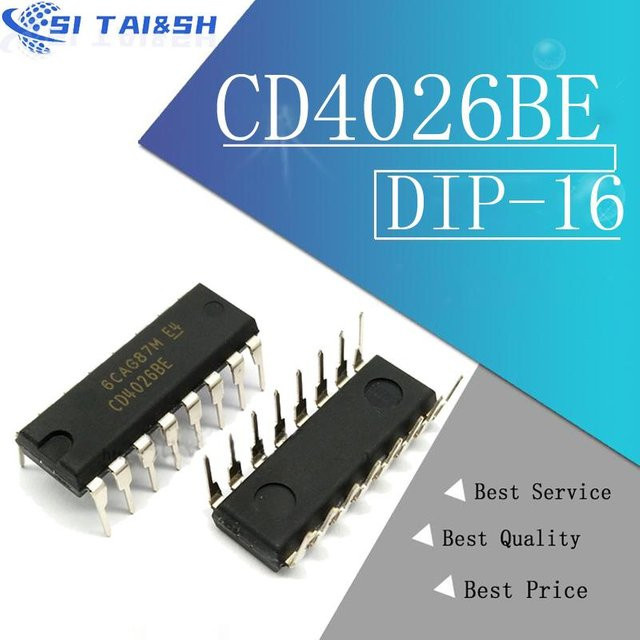 10 Stück CD4026BE CD4026B DIP-16 Logikchip von Si Tai&SH in Schwarz - Bild 1