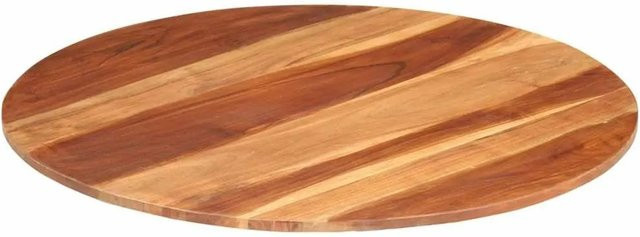 vidaXL Tischplatte aus Massivholz Palisander rund, braun, Durchmesser: 80 cm, Stärke: 15-16 mm - Bild 1