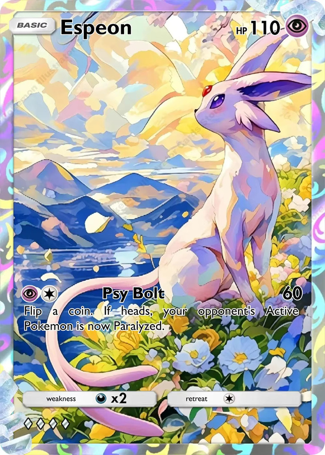 Keeppley Pokémon Espeon Sylveon Leafeon Glaceon Flareon Sammelkarten, 5-teiliges Set - Bild 2